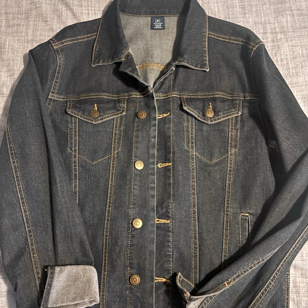 George Dark Denim Jacket with Button Details size small